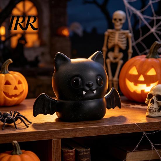 Safe Odorless Sensory Gift Halloween Glitter Bat Squeeze Stress Ball, Soft TPR Slow Rising Fidget Toy Flexible Reliever for Adults Anxiety Relief,