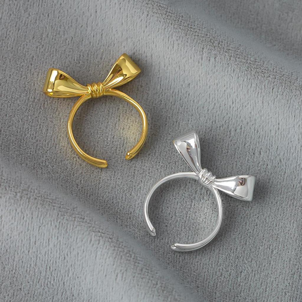 Exquisite Luxury Adjustable Bow Ring: Sweet, Fashionable, High-End Design