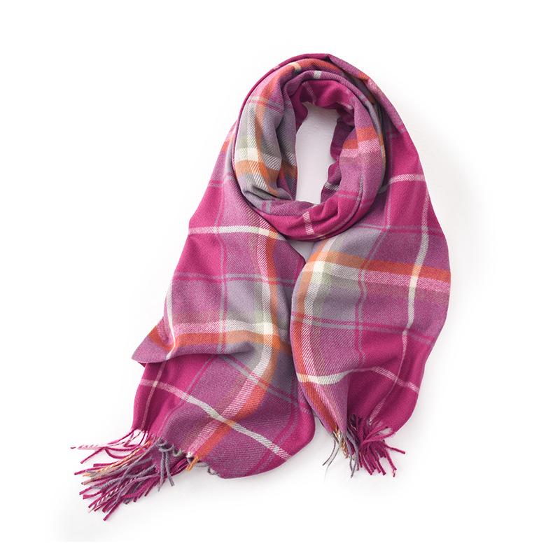 Новый женский зимний универсальный клетчатый шарф из имитации кашемира, теплый студенческий парный шарф для девушки, подарок