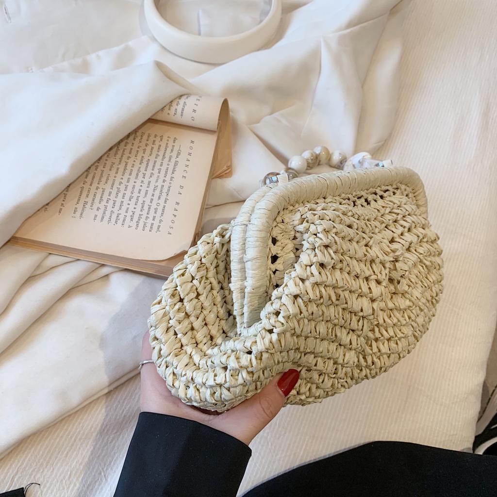 Small Straw Underarm Bags for Women 2024 Summer Crossbody Bags Lady Travel Purses and Handbags Female Shoulder Bag