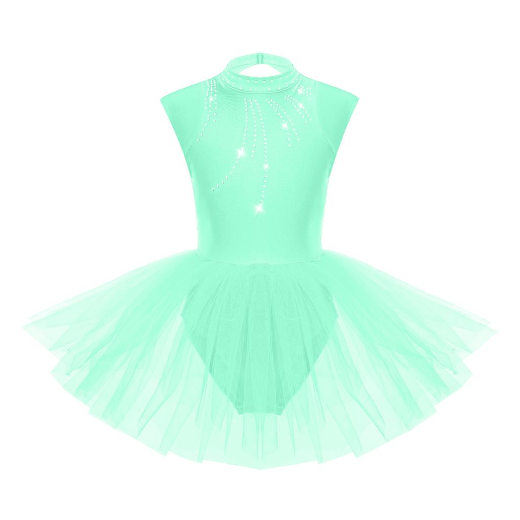 Ballet Leotards for Girls Toddler Leotard with Tutu Skirt Dance Tutu Dress Shiny Rhinestones Performance Dresses