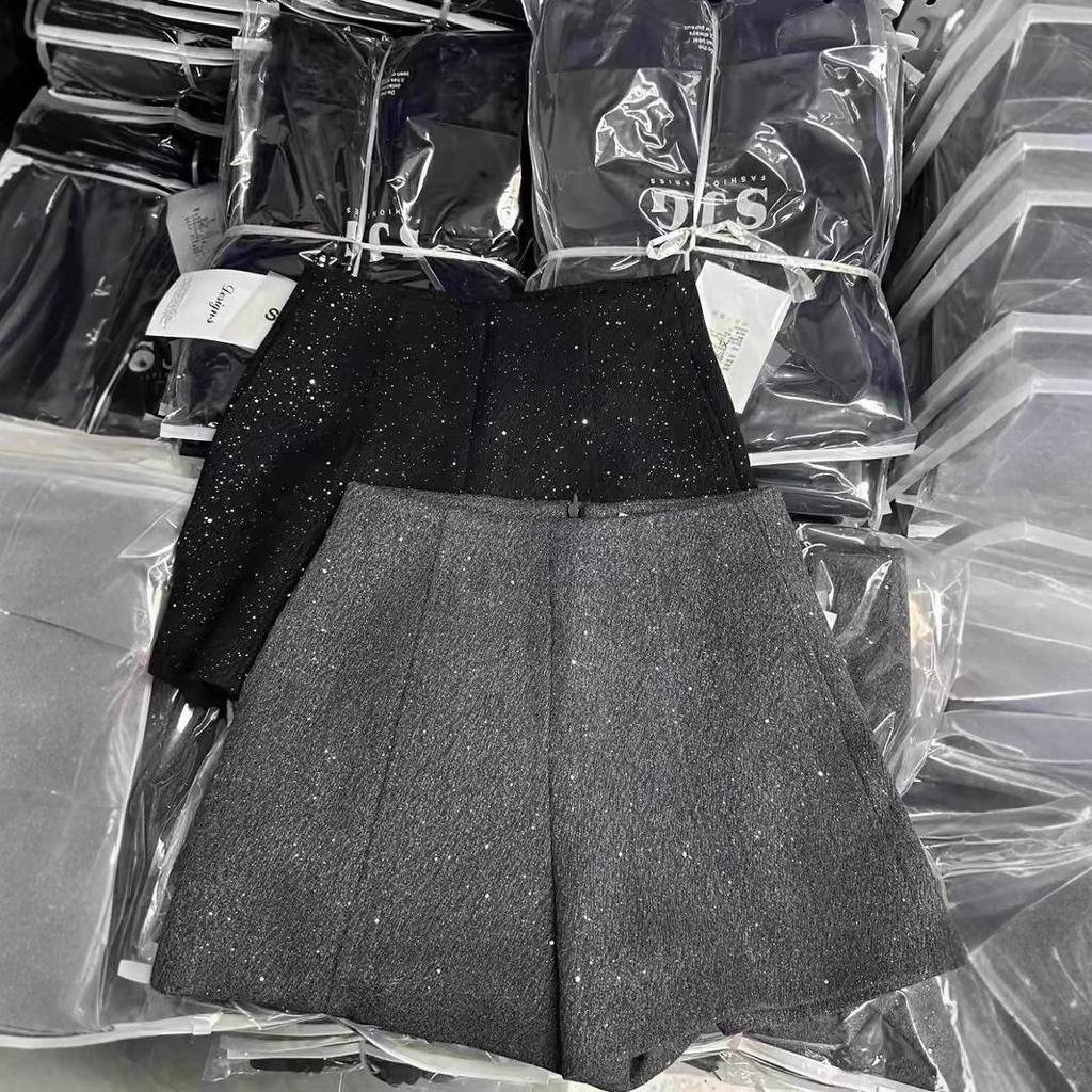 Шерстяные шорты А-силуэта с высокой посадкой 'Звездное небо' - Весенние повседневные шорты с широкими штанинами для женщин плюс-сайз