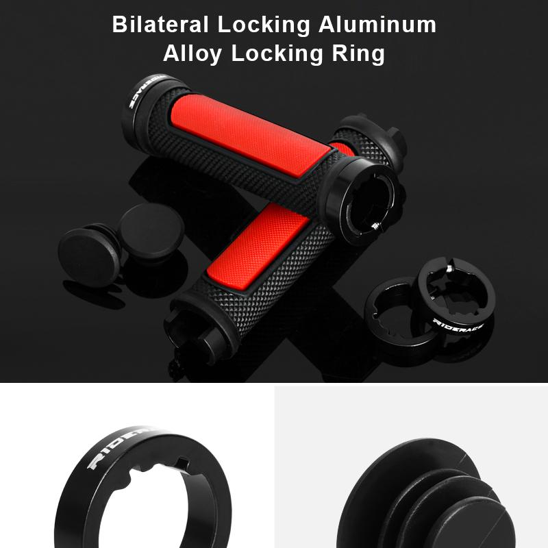 Велосипедные ручки TPR резиновые нескользящие амортизирующие накладки на руль горного велосипеда с двухсторонним стопорным кольцом из алюминиевого сплава