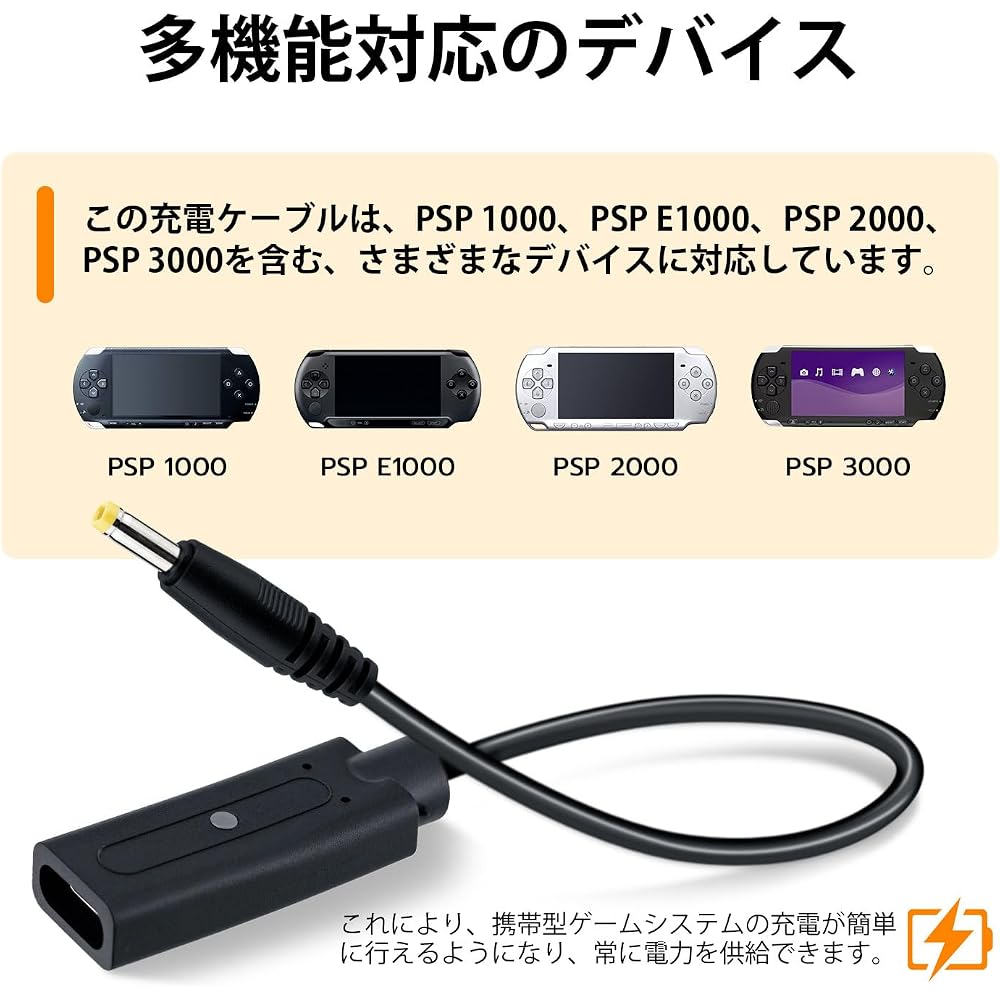 Кабель-переходник Mcbazel Type-C для зарядки серии PSP1000/2000/3000 Совместим с USB-A ...