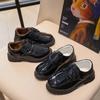 Boy Leather Shoe Versatile Children Causal Black Uniform Shoes Fashion Glossy Kids Formal School Flat Shoes Breathable Non-slip