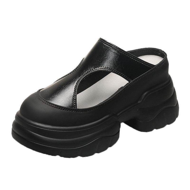 Baotou Slippers Women's 2025 Summer New Thick-bottomed Heightening Muffin Versatile Sandals Women's Casual and Fashionable Half-drag