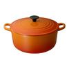 Чугунная эмалированная круглая кастрюля Le Creuset 20 см, безопасная для посудомоечной машины, японская посуда, с двумя ручками, оранжевая, для газовой, индукционной плиты, духовки, [Официальный продукт]