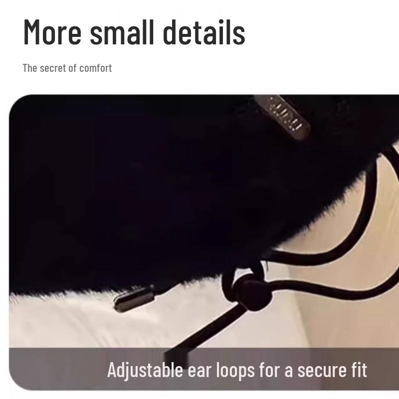 3D Windproof Plush Face Mask: Women's Fall/Winter 2025 - Eye Corner Protection, Warmth & Slimming Effect