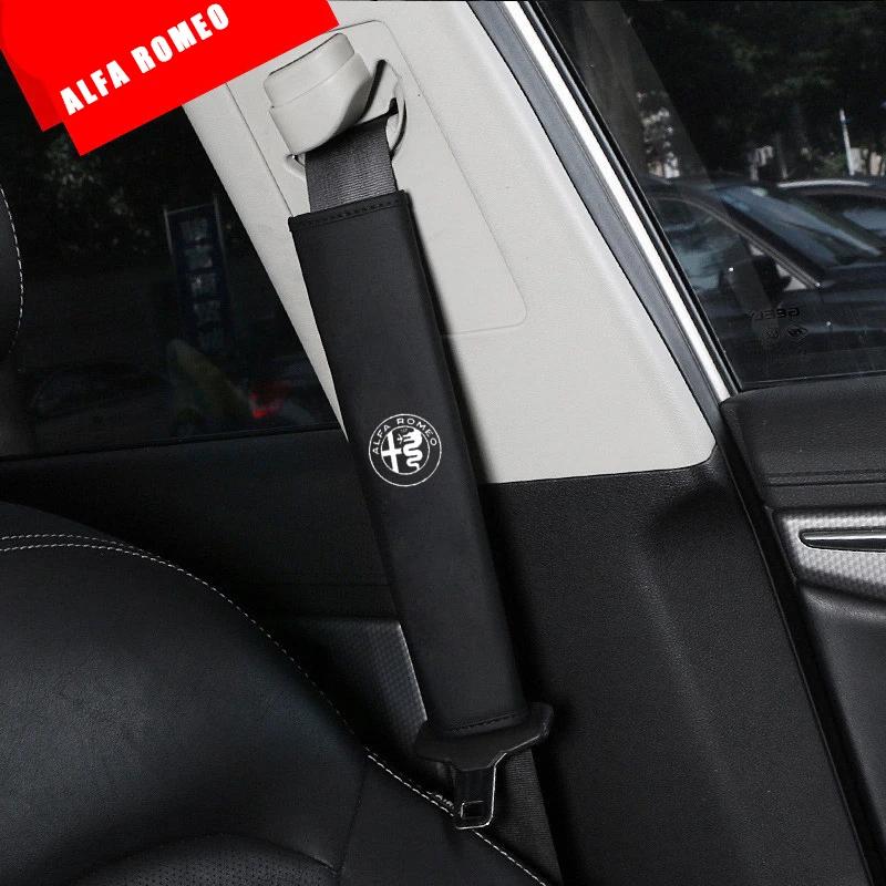 IMKC9 Car Seat Belt Shoulder Pads Interior Accessories for Alfa Romeo Emblem 156 159 Mito Giulia GT Brera Spider Giulietta 147gt 166