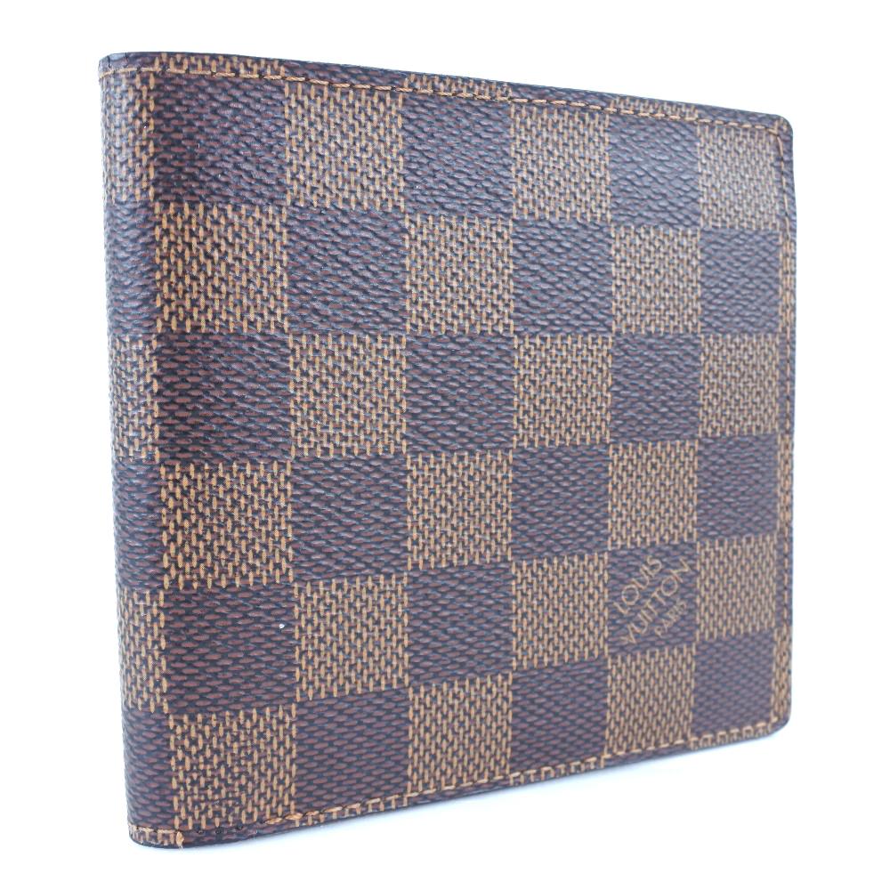 Louis Vuitton Кошелек Marco Bi-Fold N61675 Коричневый холст Damier мужской Б/У