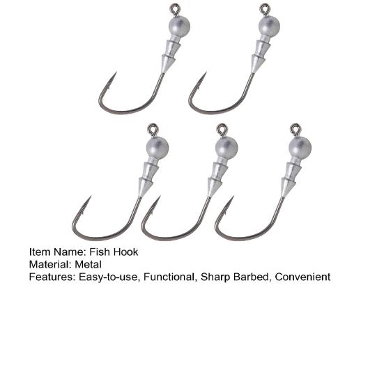 5 Pcs Barbed Fishing Hooks Bait Holder Hooks Freshwater Saltwater Fishing Hooks for Shrimp Lure Bass Carp Catfish Bait