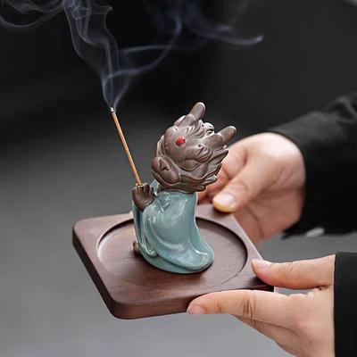Курильница для благовоний Wishing Dragon Line Креативная керамическая курильница для благовоний Zodiac Dragon King Сиденье для чайной церемонии Zen Tea Ceremony Настольные благовония
