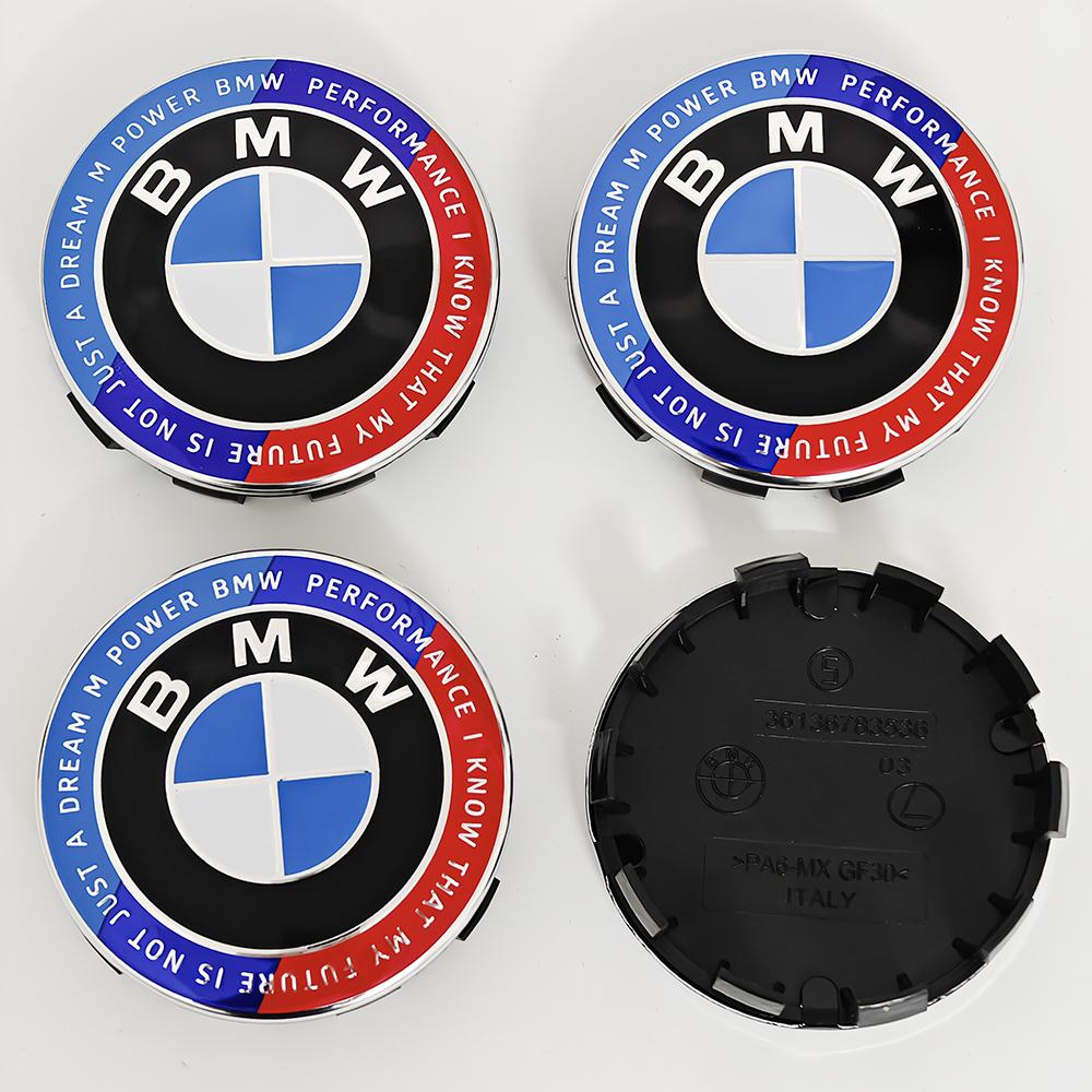DSJW3 4 шт. Для BMW 50-летия E90 E60 F10 F20 G20 G30 E53 E85 E70 56 мм 68 мм Сине-белый Колпачок ступицы колеса Заглушка центра колеса Значок Эмблема Аксессуары для автомобиля