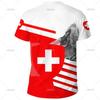 Швейцария Швейцария SUISSE Футбол Футболка Печать 3D Национальная Джерси Флаг Болельщик Тренировка Круглый вырез Унисекс Мужчины Женщины Спорт Короткий рукав Форма