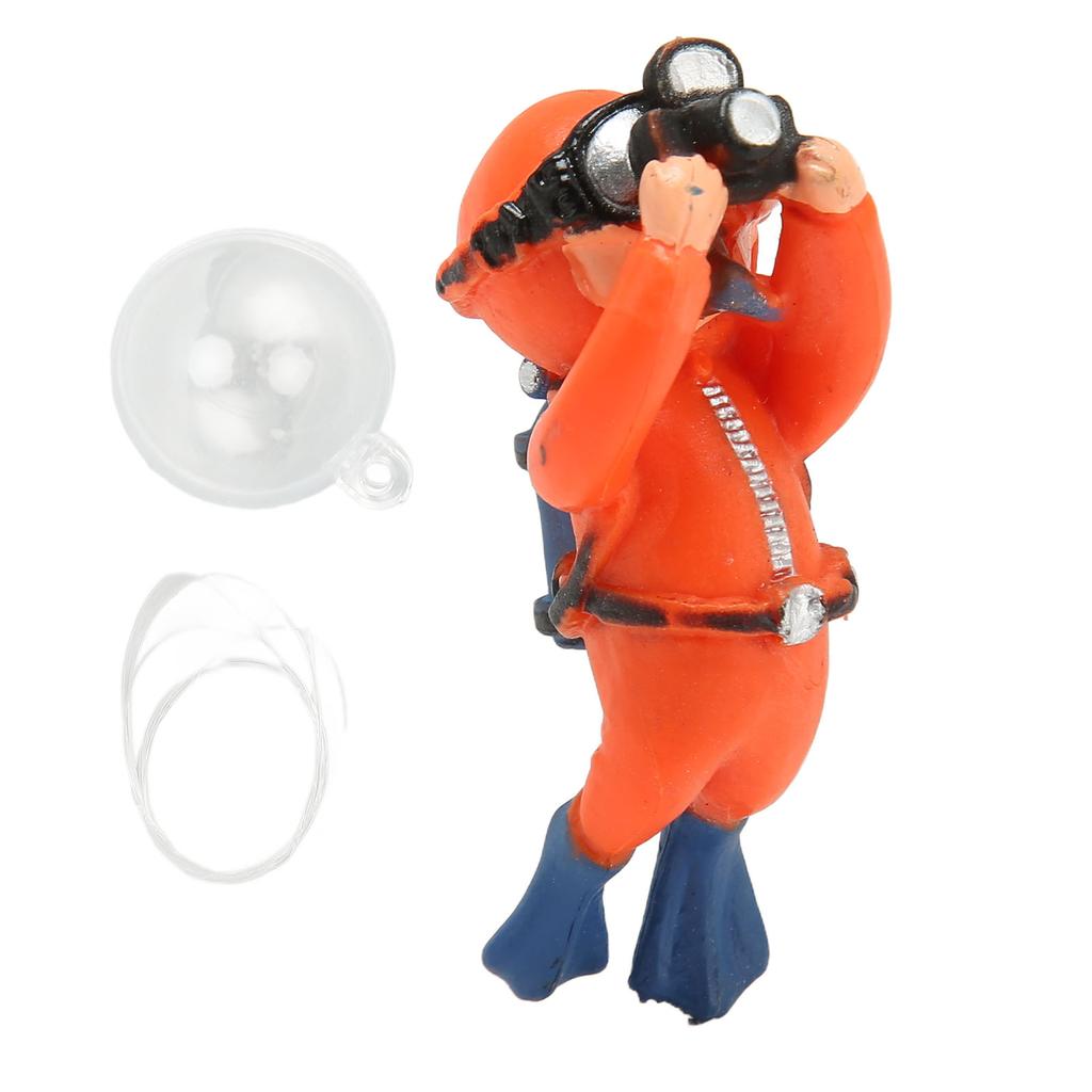 Aquarium Diver Decoration Floating Fish Tank Small Diver Model for Floating Aquarium Accessory Orange Fatty Taking