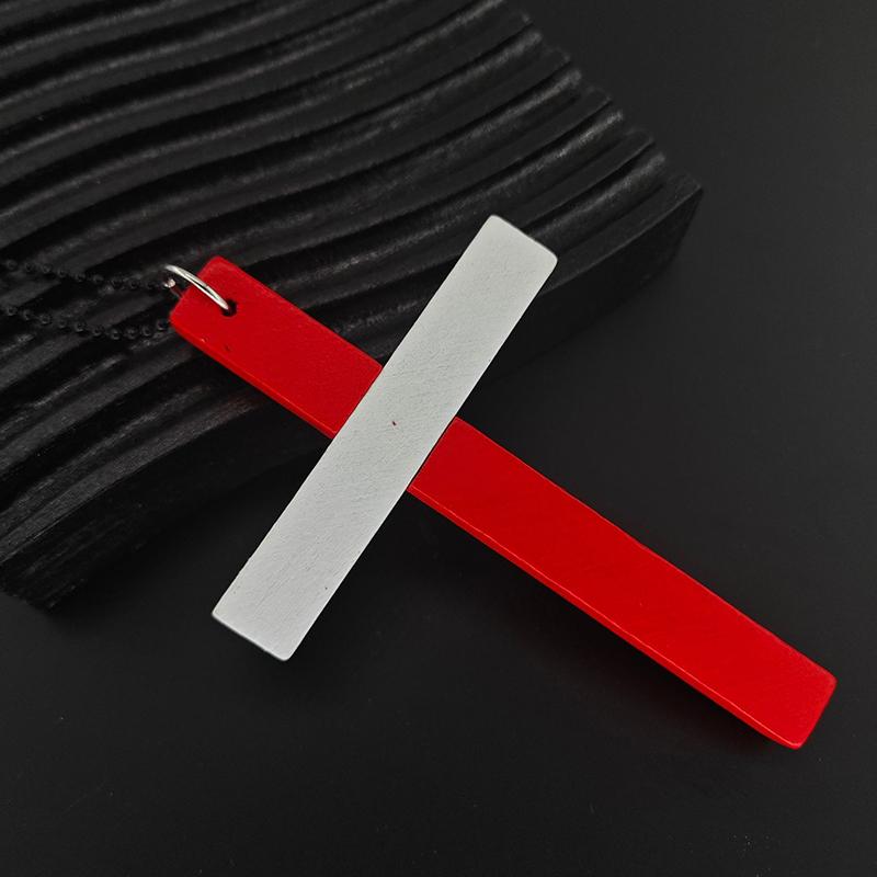 Vintage Wood Cross Pendant Necklace Simple Natural Wooden Cross Necklace Hip Hop Sweater Chain Jewelry Accessories Gifts