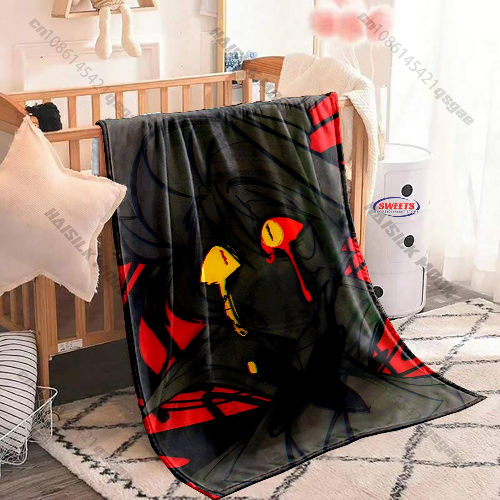 6 Sizes L-Luc1fer M0rningstar H-Hazbin Hotel Theme Print Blanket Home Travel Blanket Sofa Bedding Cover Blanket Wonderful Gift