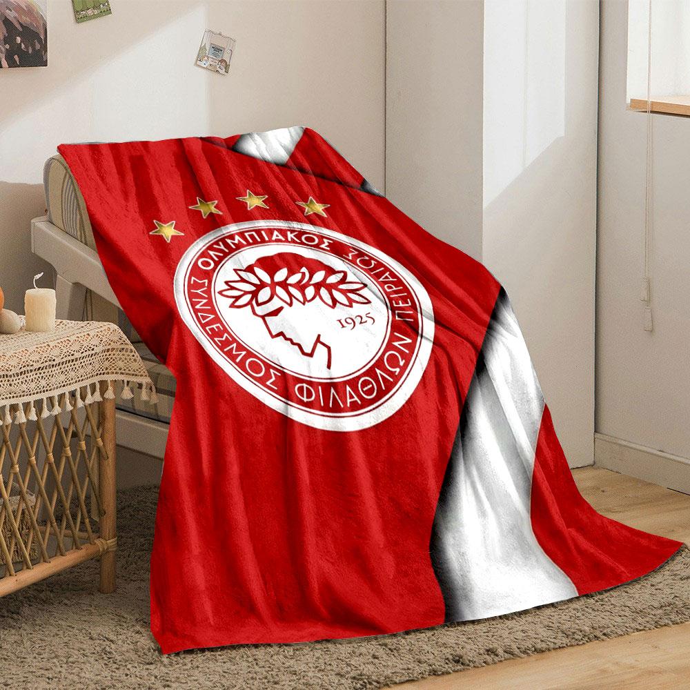 Olympiacos Logo Design Blanket print blanket soft and cozy perfect for the living room bed sofa or a nap,gift