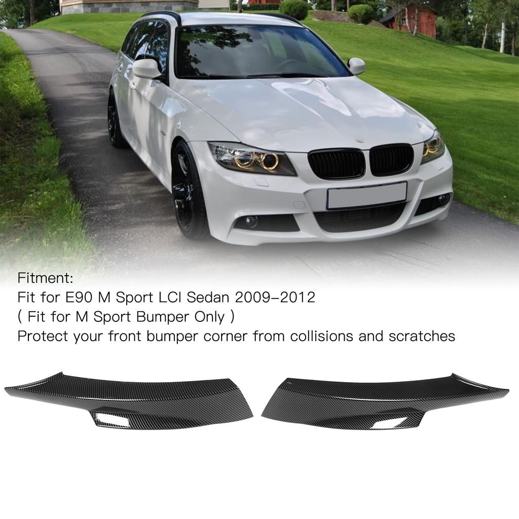 Front Bumper Lips Bumper Corner Spoiler Splitters Lower Bumper  or for E90 M Sport LCI Sedan 2009‑2012