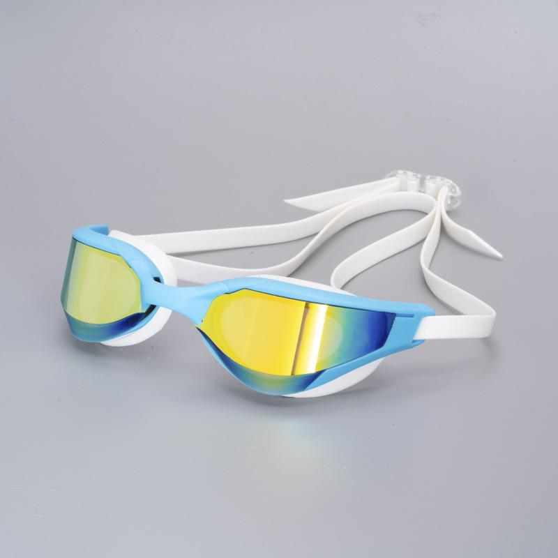 Adult Anti-Fog HD Swimming Goggles - Professional Racing & Training, Comfortable Silicone, Waterproof, Electroplated Lenses.