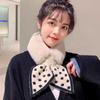 1PC Soft Shawl Outdoor Windproof Winter Warm Cold-proof Plush Scarves Super Soft Furry Scarf Faux Fur Polka Dot