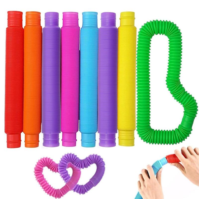 Новинка Pop Tubes Детские Растягивающиеся Трубки Тактильные Игрушки для Занятия Руками Наборы для Снятия Стресса Подарки от Стресса Антистресс Игрушка Тревожность