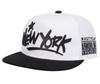 Sproutsy New York Snapback Cap, Street Style, Black with White Embroidery, Men's (JP, Numeral Size, 58.0 Cm, White)