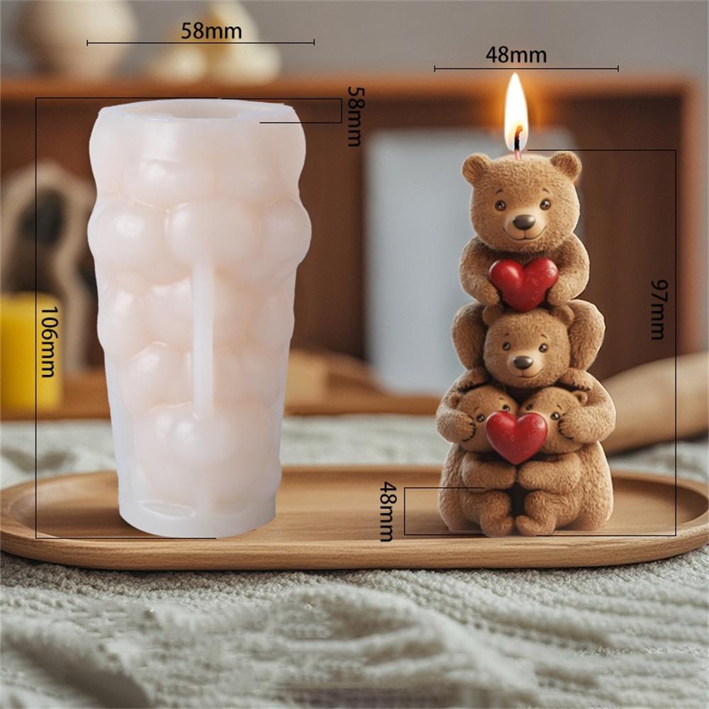 3D-складная силиконовая форма для свечи в виде медведя, сердечка, медведя, питомца, эпоксидной смолы, формы для мыла ручной работы, гипсовые смоляные формы для домашнего декора