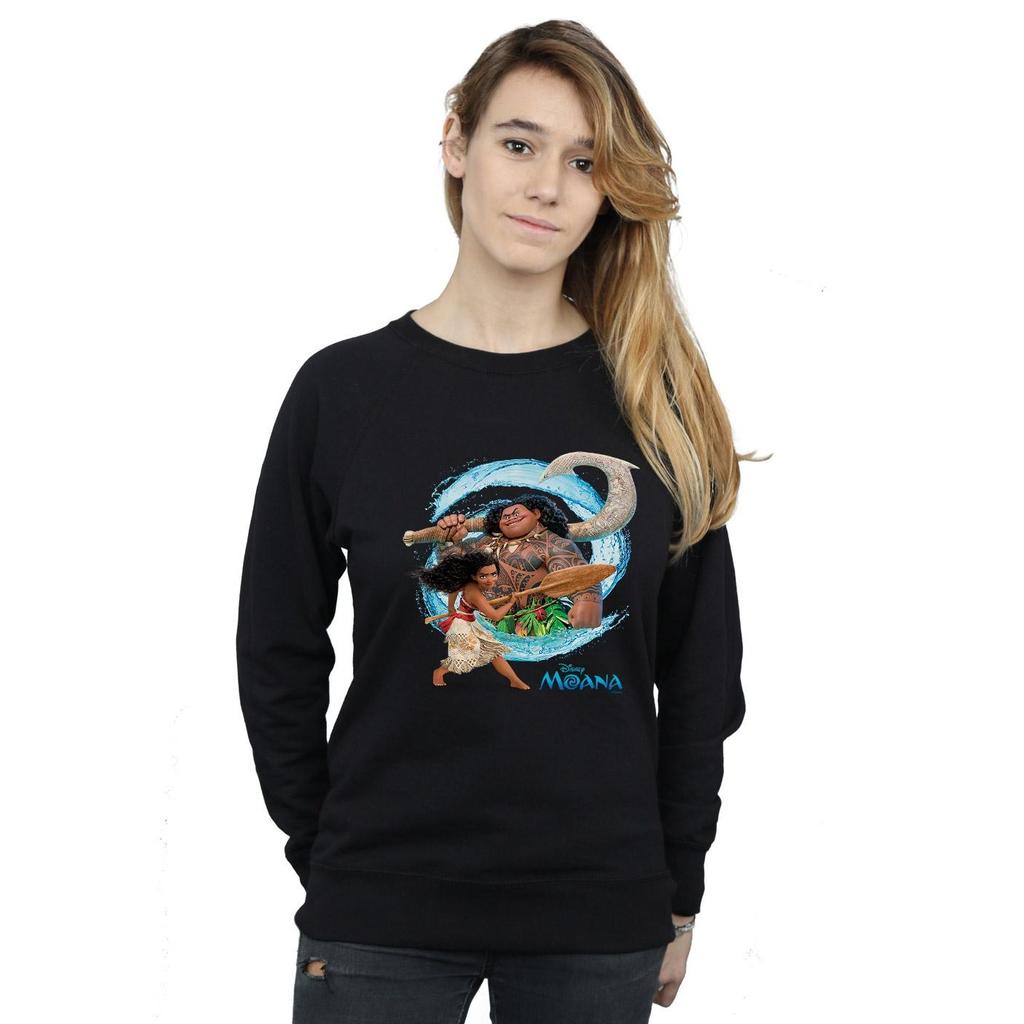 Disney Womens/Ladies Moana And Maui Wave Sweatshirt