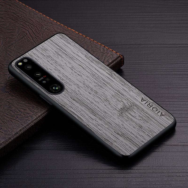 Case for Sony Xperia 1 5 10 IV ACE III II 2 Funda Bamboo Wood Pattern Leather Phone Cover Luxury Coque for Sony Xperia 1 Iv Case