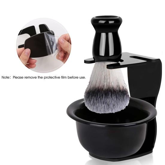 1 комплект для бритья для мужчин с бритвой, синтетической щетиной, помазком для бритья, мыльницей, подставкой, набором инструментов для влажного бритья для мужчин, подарком мужу и отцу