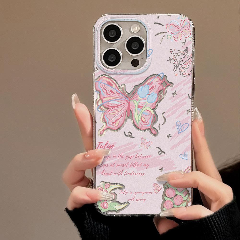 Feather Luster Phone Case for Samsung A53 A14 A33 A12 A32 S24 S23 Plus S20 S21 FE for iPhone 17 15 16 13 Pro 17 16 Pro Max Butterfly Bow Phone Case