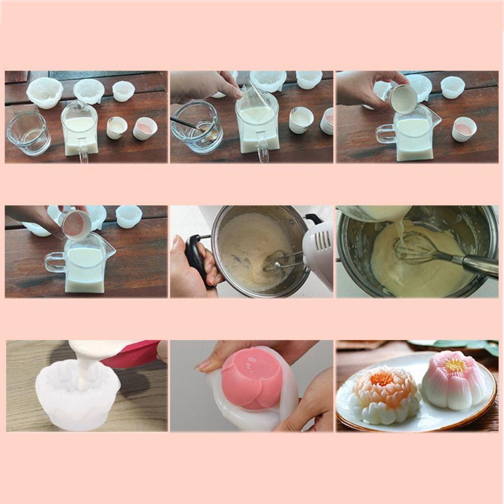 3D Peony Lotus Cake Mold Non-stick Rose Flowers Silicone Mold Practical Hibiscus Mousse Mold Party