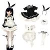Rakulifey Doll Outfit, Doll Maid Outfit, 1/4 Doll Costume, 1/4 Ball Jointed Doll Dress, 5-Piece Set, Gift, Disguise (1/4 Doll Clothes)