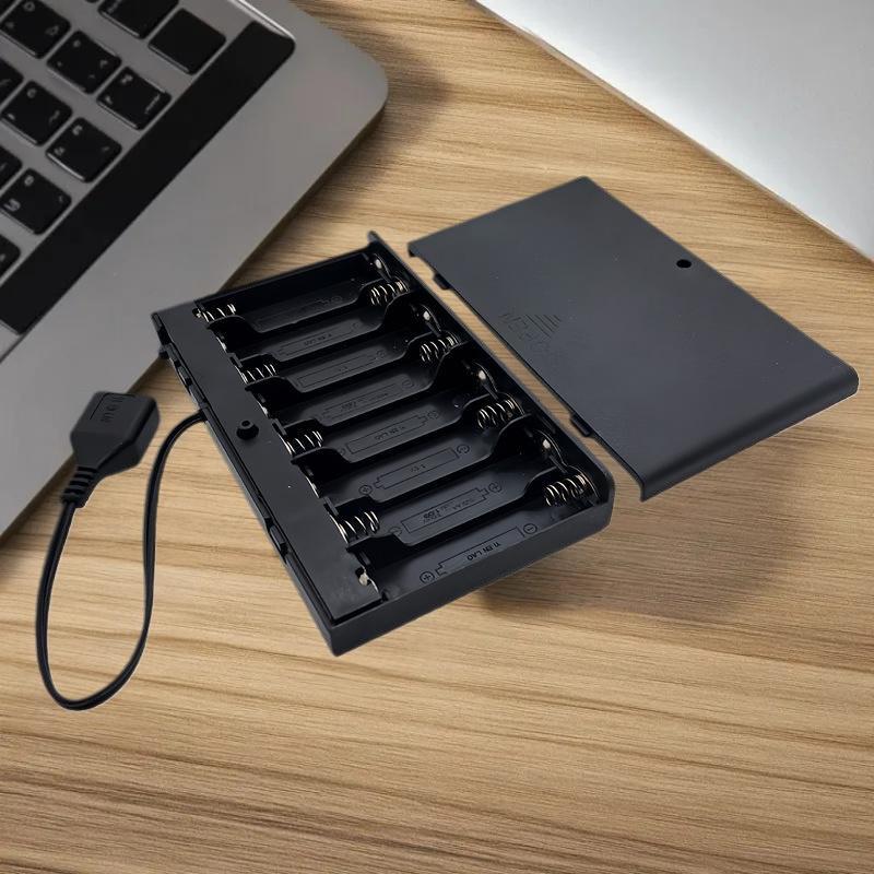 1 шт. USB мини-блок питания, батарейный отсек с крышкой и переключателем, 8 x AA, USB-батарейный отсек для светодиодных лент 12 В
