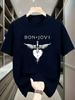 Унисекс футболка с графикой Bon Jovi Винтажный рок-стиль Мягкая и дышащая Чистая короткорукавная футболка Поп-музыка Уличная одежда 2026 Новый летний