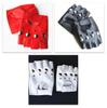 Children's White Fingerless Leather Gloves - Half Finger, Toddler Stage Performance and Dance Gloves