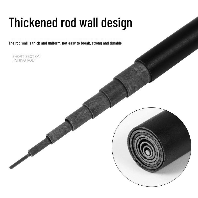 Портативное удилище для рыбалки из углеродного волокна с подсачеком для всех водоемов