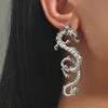 Retro European & American Snake-Shaped Statement Earrings: Trendy Metal Geometric Studs with a Touch of Vintage Charm