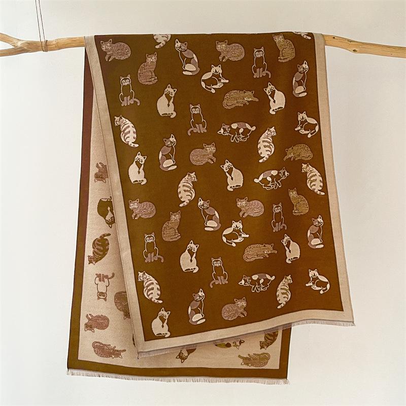 2024 Autumn/Winter New Imitation Cashmere Exterior Warm Office Versatile Extended Thick Scarf Air Conditioning Room Shawl for Women