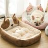 Oversize Soft Cartoon Chai Dog Shaped Dog Bed Winter Warm Cat Sleeping Mat Plush Cushion Puppy Kitten Sofa Pet Supplies