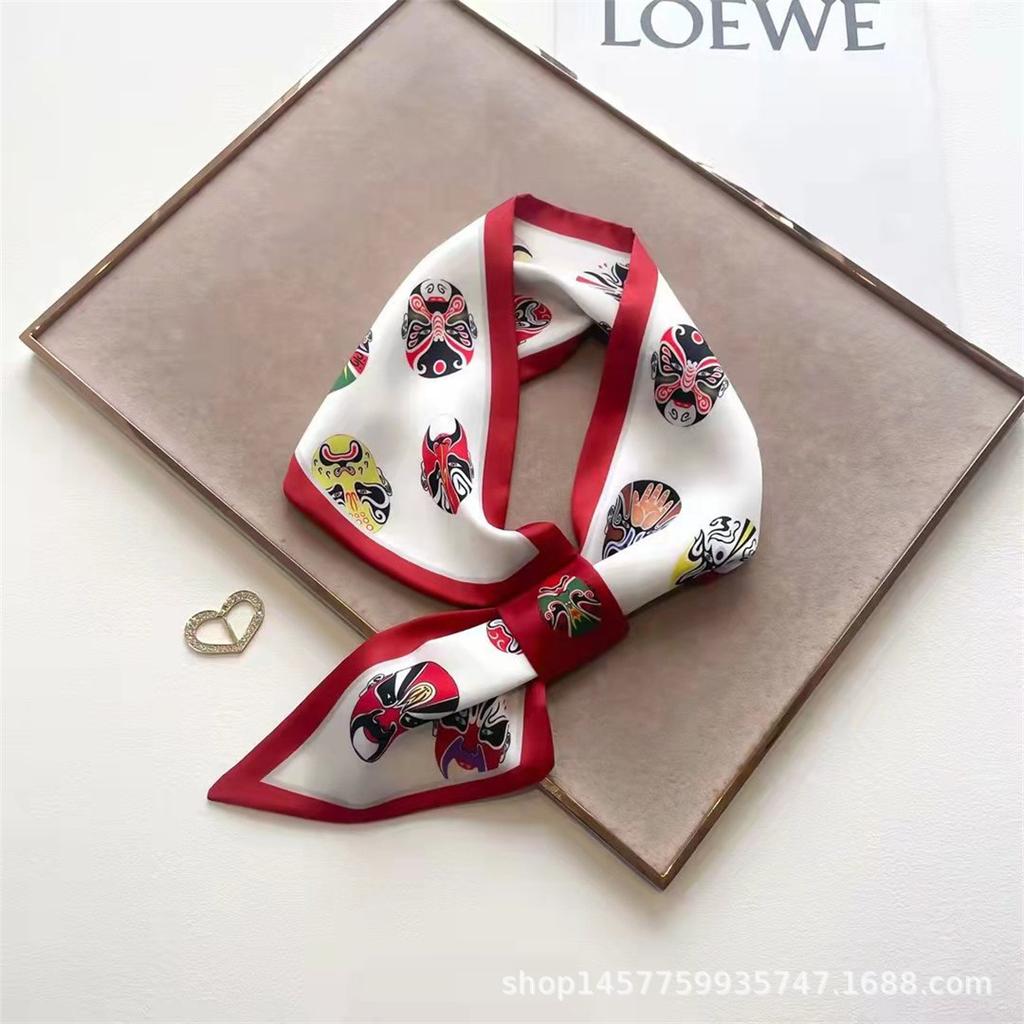 Silk Scarf Small Long Square Scarf Women'S High-End Neck Protection Scarf Professional Matching Shirt Scarf