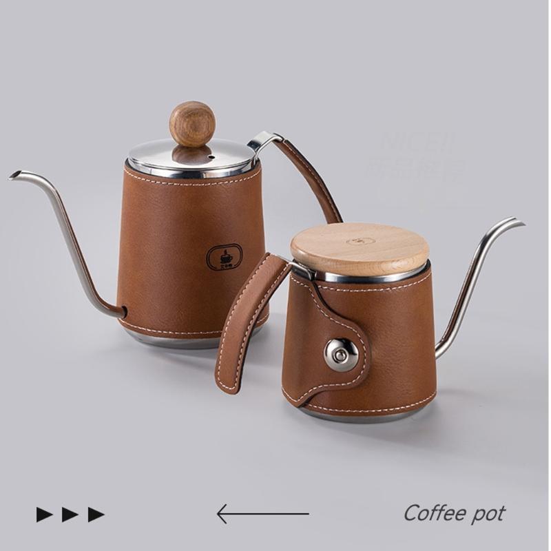 Точный чайник для заваривания кофе Коричневый Pour Kettle 12 унций Дизайн из нержавеющей стали Чайники для любителей кофе