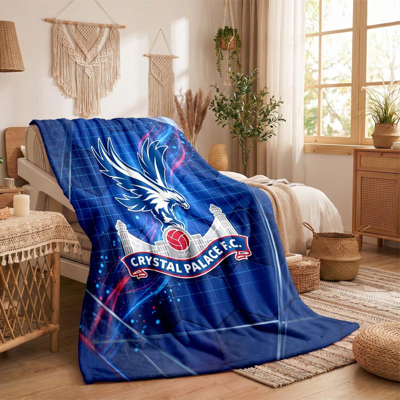 Crystal Palace Football Print Flannel Blanket Soft Warm Sofa Bed Throw Blanket For Home Office Bedroom