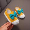 Парусиновая обувь для девочек весной и летом, нескользящая мягкая подошва, уличная легкая обувь с украшением в виде банта, повседневная парусиновая обувь на плоской подошве для девочек