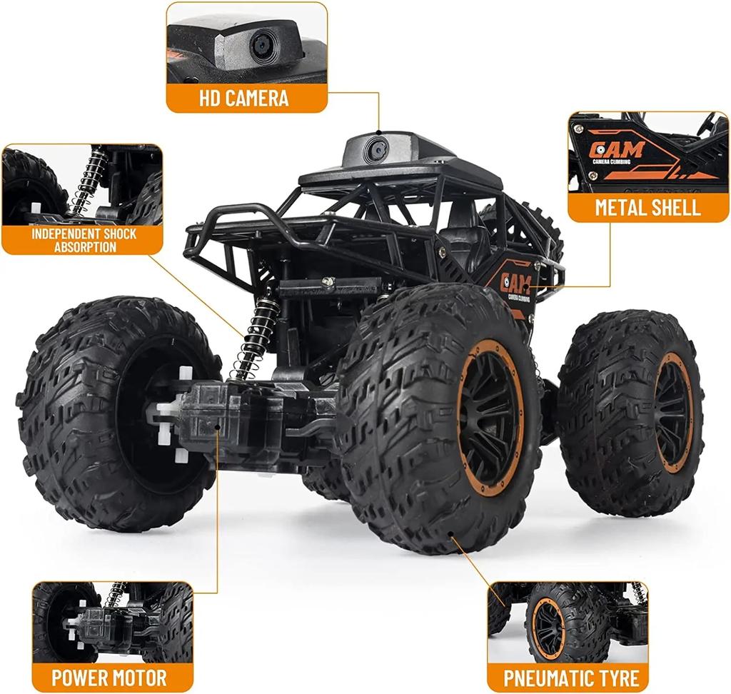 2024 2.4G 1/18 автоматическая фотокамера Follow Me Alloy Rock Crawler Truck пульт дистанционного управления мини-автомобиль RC с WIFI 720P HD камера автомобиль для взрослых и детей подарок игрушки