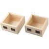 1/3pcs 3.5'' X 3.5'' X 1.8'' Gift Wrapping Wooden Box Natural Colour Glass Lid Storage Case Bedroom