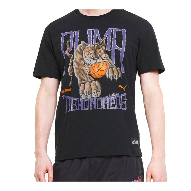 PUMA x The Hundreds Tee Printing Round Neck Short Sleeve Black Men's 596750-01