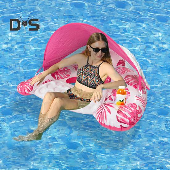 Плавающий бассейн с навесом, надувной шезлонг для взрослых, плавательный бассейн, водное кресло, шезлонг для летних пляжных вечеринок, водных развлечений