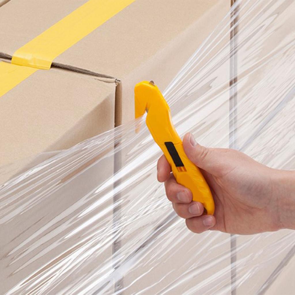 Нож для коробок с скрытым лезвием, безопасный нож для картона, открывалка для коробок, портативный хозяйственный нож